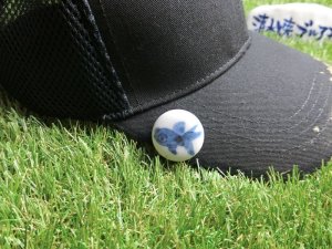 画像4: 清水焼ゴルフマーカー(1)呉須（藍色染付）タイプ