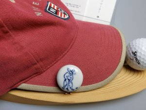 画像4: 清水焼ゴルフマーカー(1)呉須(藍色染付)タイプ