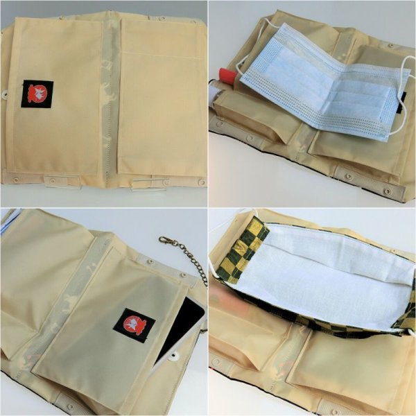 画像5: マスクぽーち　撥水加工生地　軽い　至れり尽くせり　マスク生活を楽しもう　簡単に消毒できる！ (5)